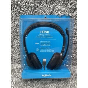 Logitech H390 Black Over the Ear Computer Headset USB New Open Box